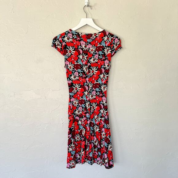 Free People Key to Your Heart Red Floral Mini Dress Small - Picture 4 of 5